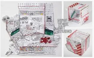 Art Director selecting pieces from physical portfolio