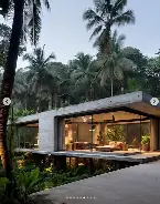 Contemporary luxury villa with lush gardens